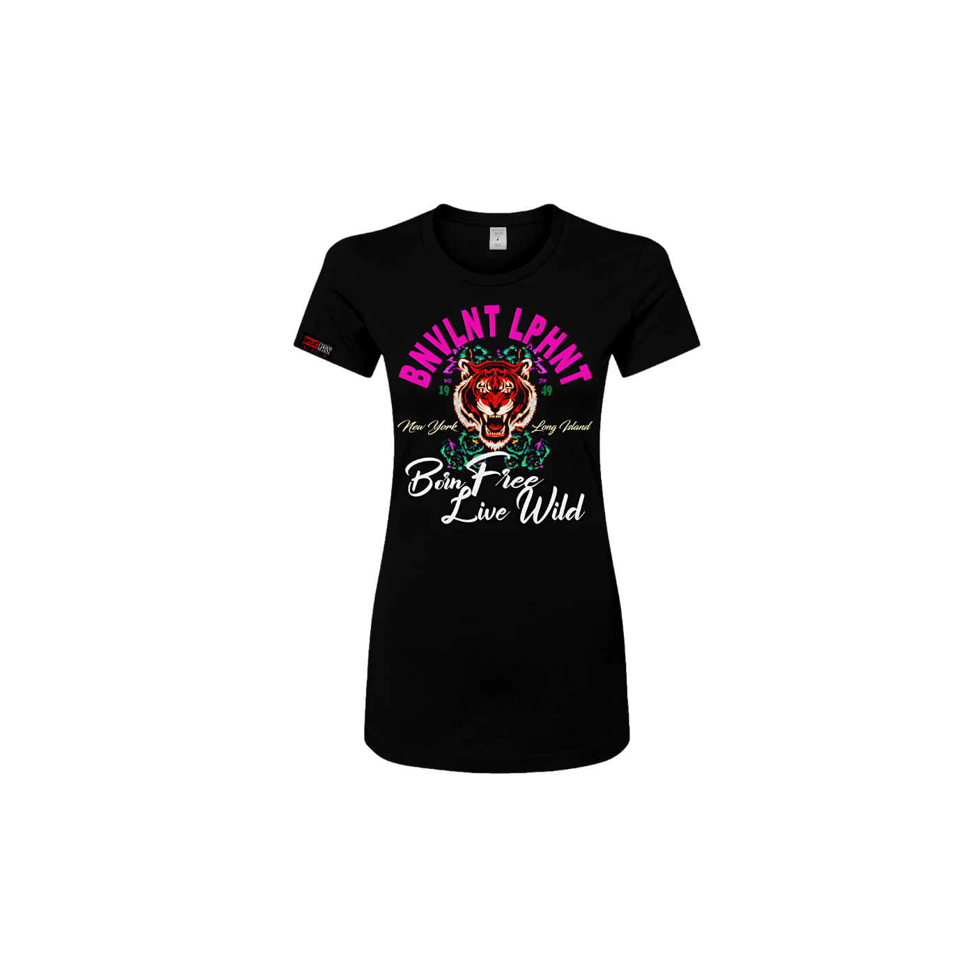 Born Free Live Wild Slim Fit Elongated Tee Apliiq