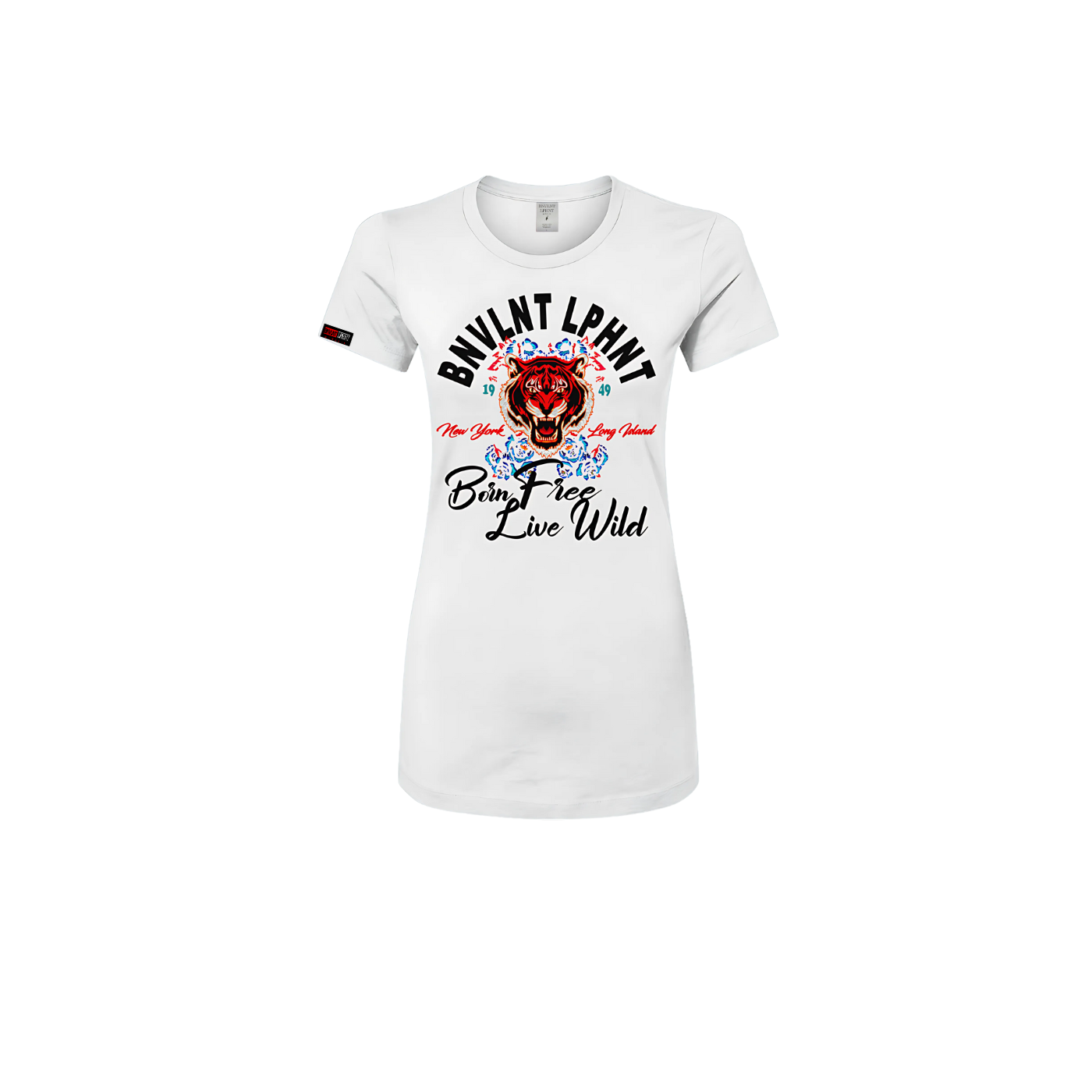Born Free Live Wild Slim Fit Elongated Tee Apliiq