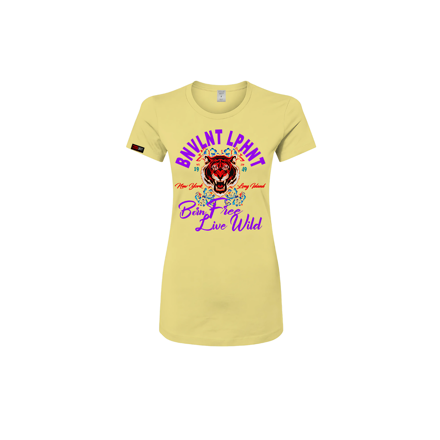Born Free Live Wild Slim Fit Elongated Tee Apliiq