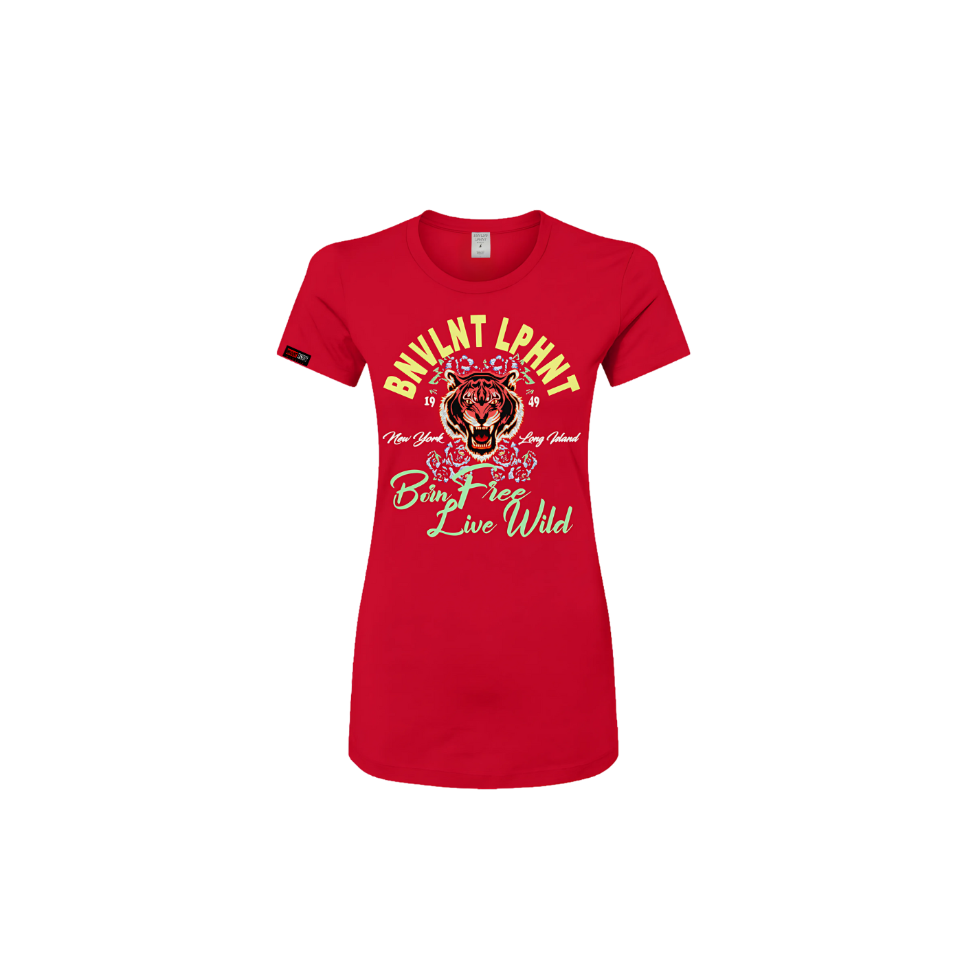 Born Free Live Wild Slim Fit Elongated Tee Apliiq