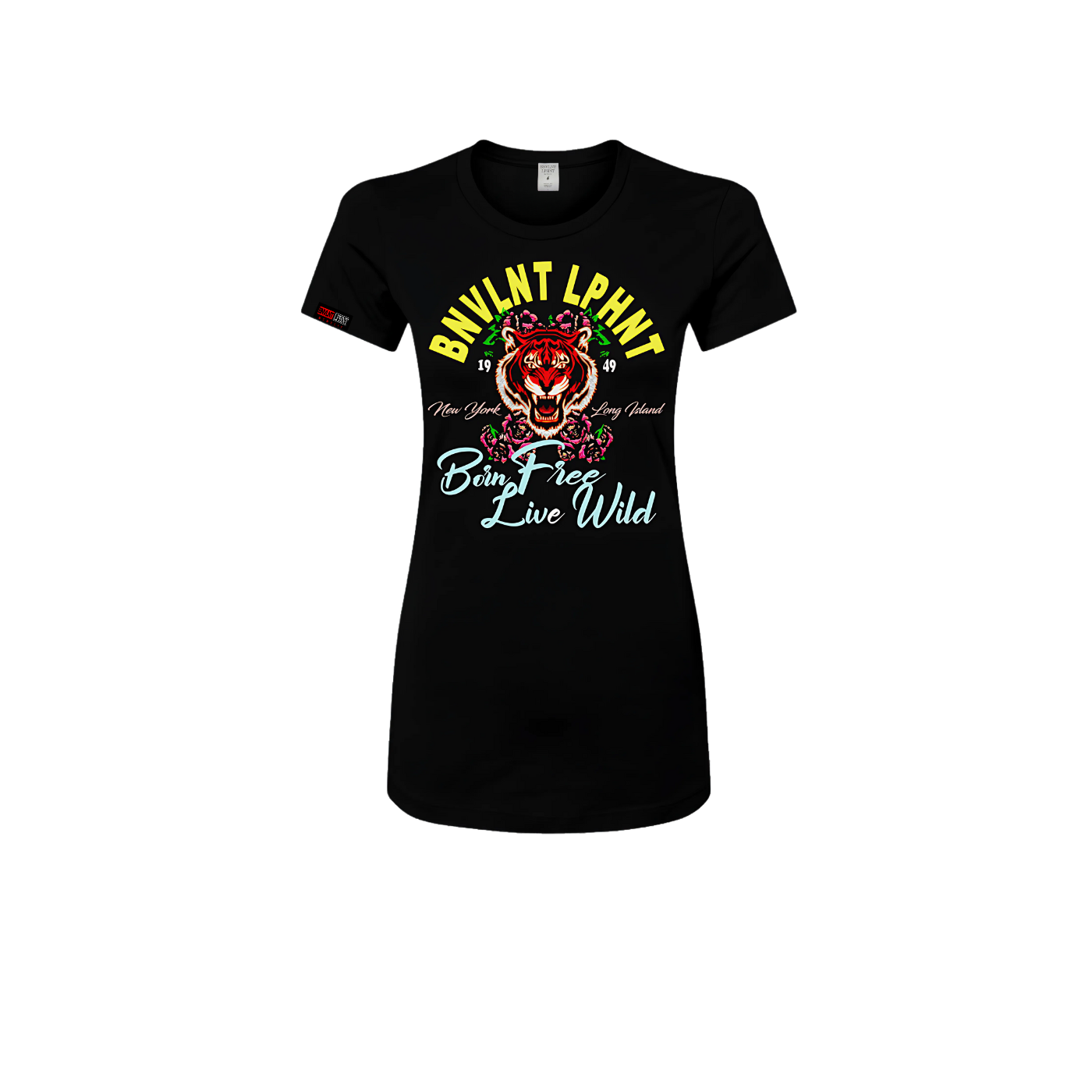 Born Free Live Wild Slim Fit Elongated Tee Apliiq