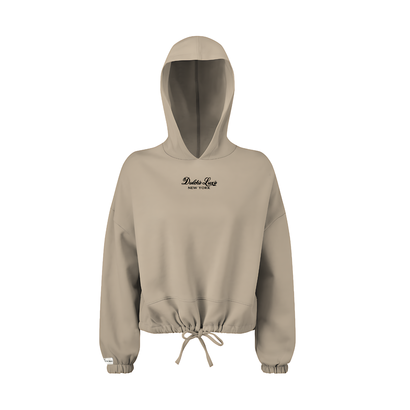Dulche Luxe Embroidered Cropped Oversize Hoodie Apliiq