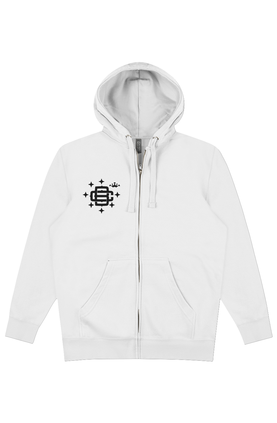 Crown & Stars Embroidered Zip Hoodie