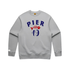 PIER 49 Fishbone Embroidered Crewneck Apliiq