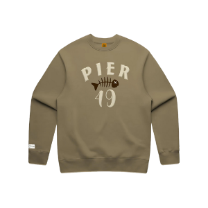 PIER 49 Fishbone Embroidered Crewneck Apliiq