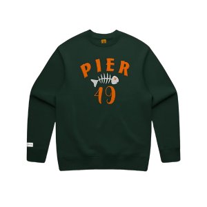 PIER 49 Fishbone Embroidered Crewneck Apliiq