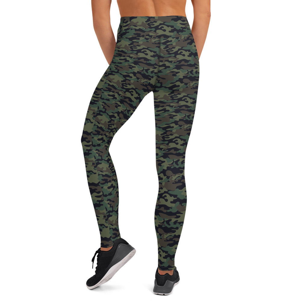 Army Fatigue Camo Wide High Waistband Leggings Benephant.com