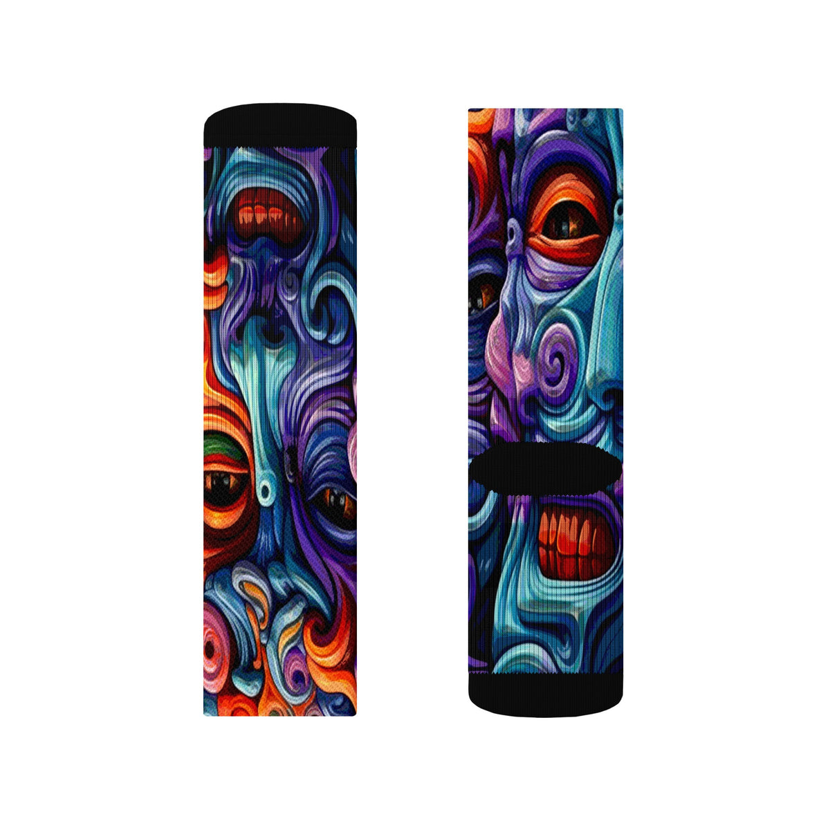 Deco Faces Crew Socks — Design 4374934
