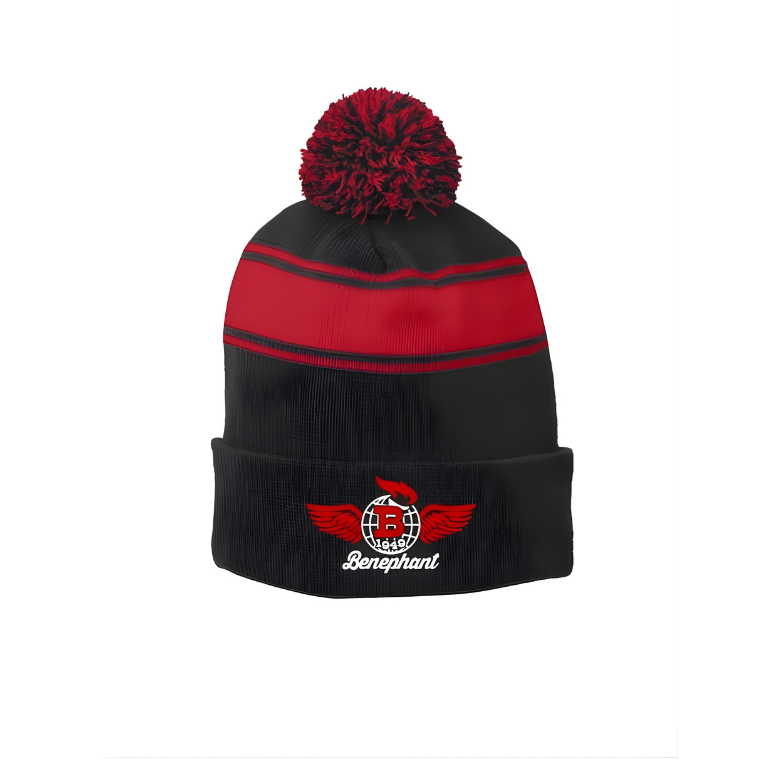 Liberty Torch Varsity Stripe Pom Beanie