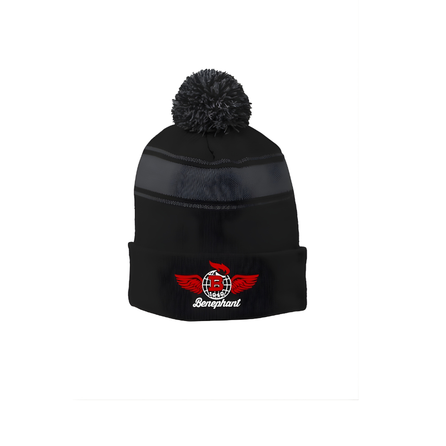 Liberty Torch Varsity Stripe Pom Beanie