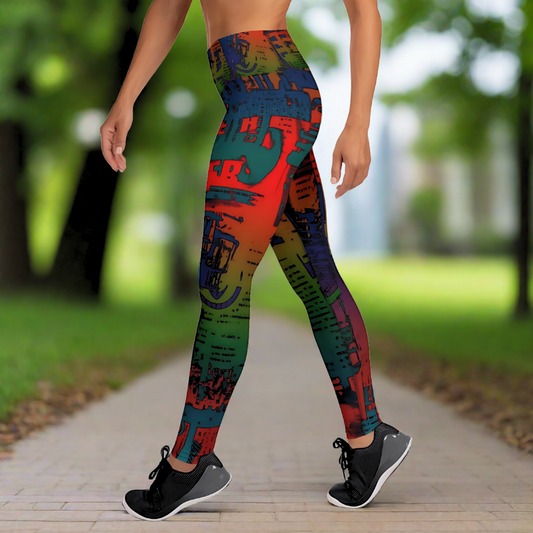 Red News Leggings Apliiq