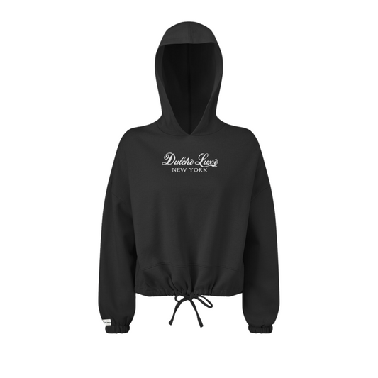 Dulche Luxe Embroidered Cropped Oversize Hoodie Apliiq