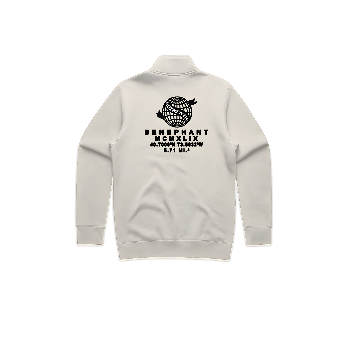 Heavyweight Half Zip Embroidered Sweatshirt