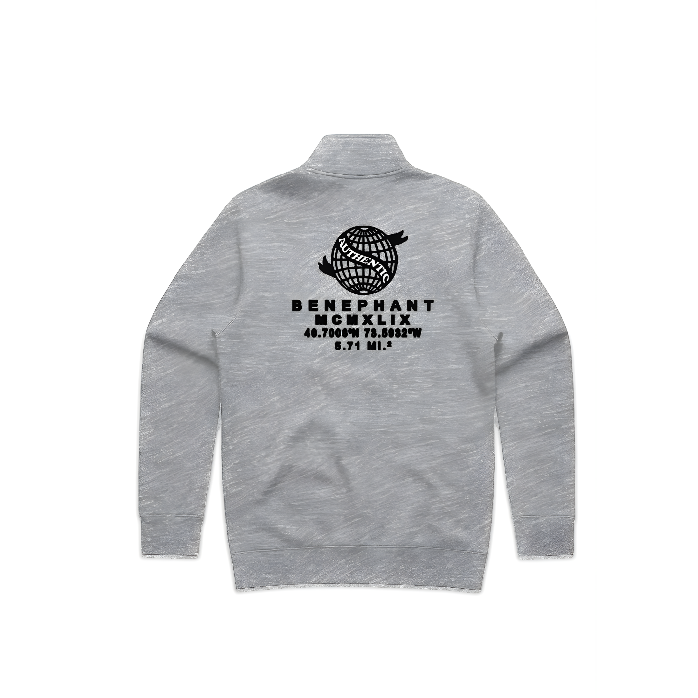 Heavyweight Half Zip Embroidered Sweatshirt