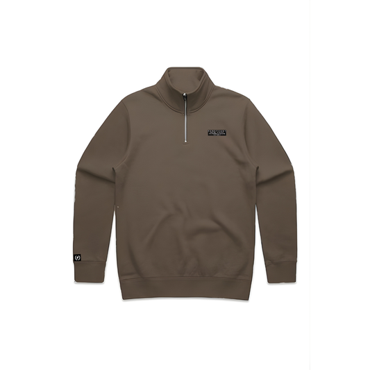 Heavyweight Half Zip Embroidered Sweatshirt