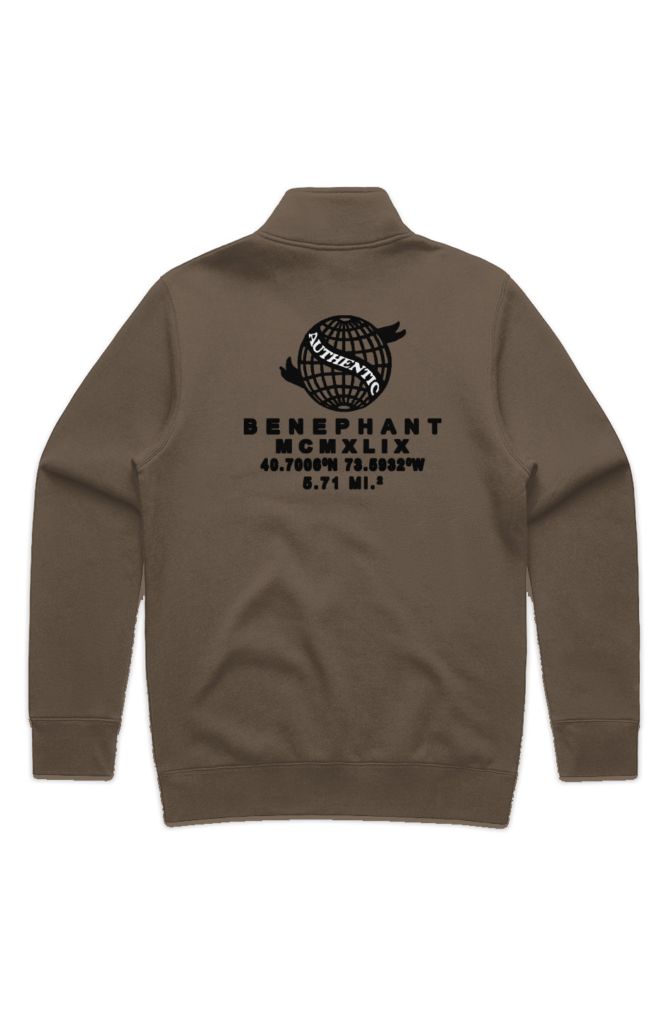Heavyweight Half Zip Embroidered Sweatshirt