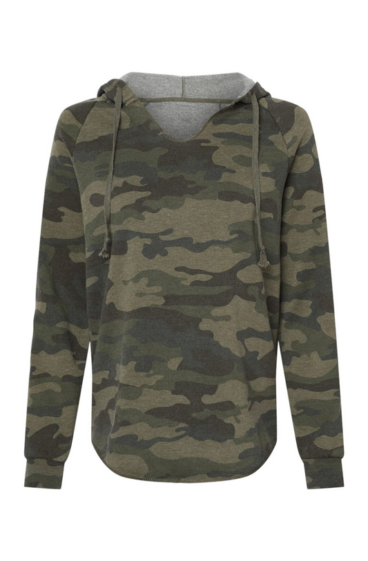 Wave Wash Camo Fleece Hoodie Sweatshirt