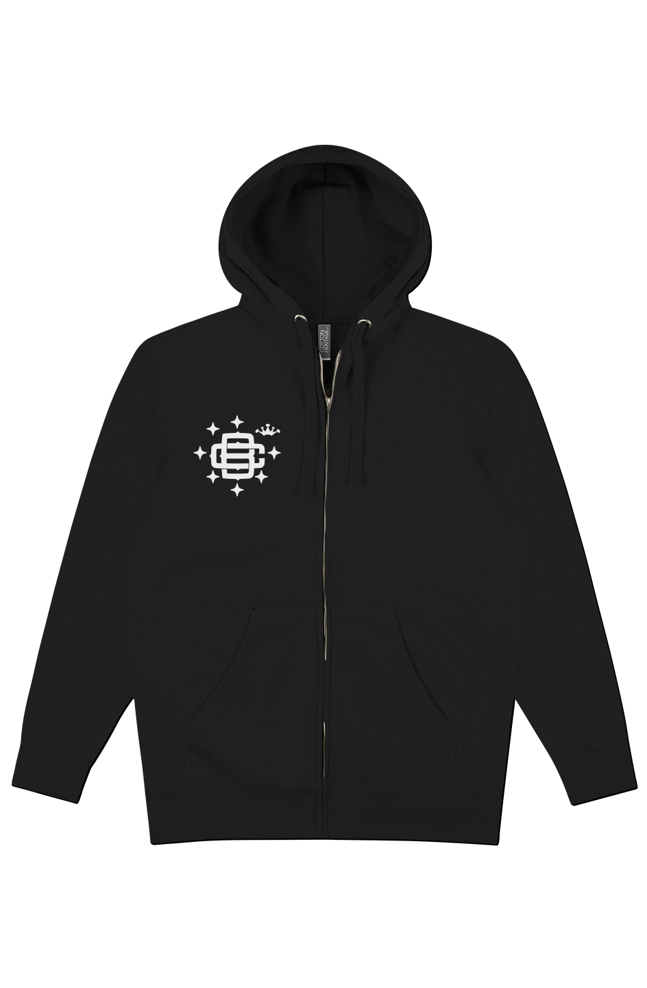 Crown & Stars Embroidered Zip Hoodie