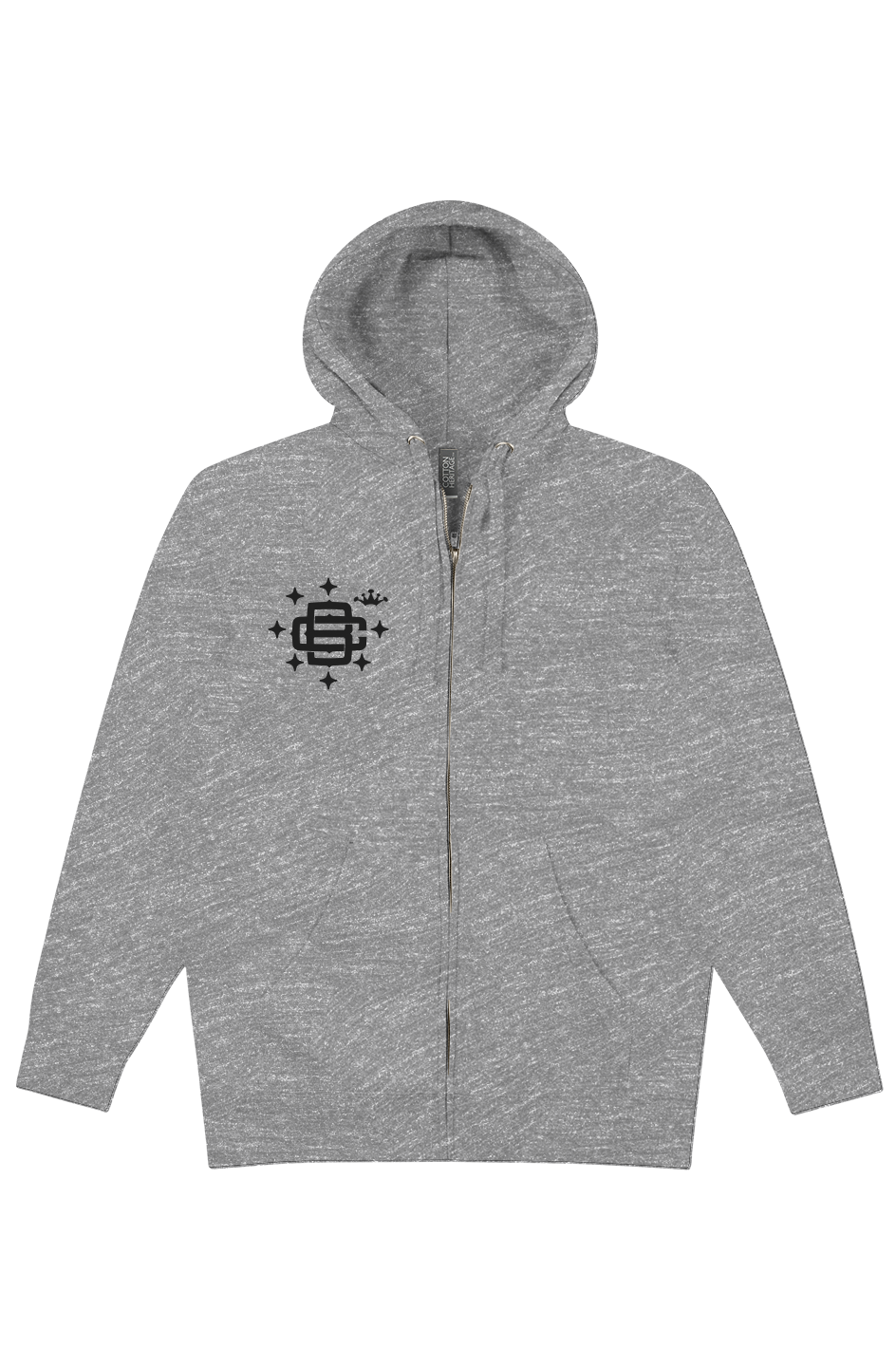 Crown & Stars Embroidered Zip Hoodie