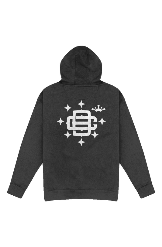 Crown & Stars Embroidered Pullover Hoodie