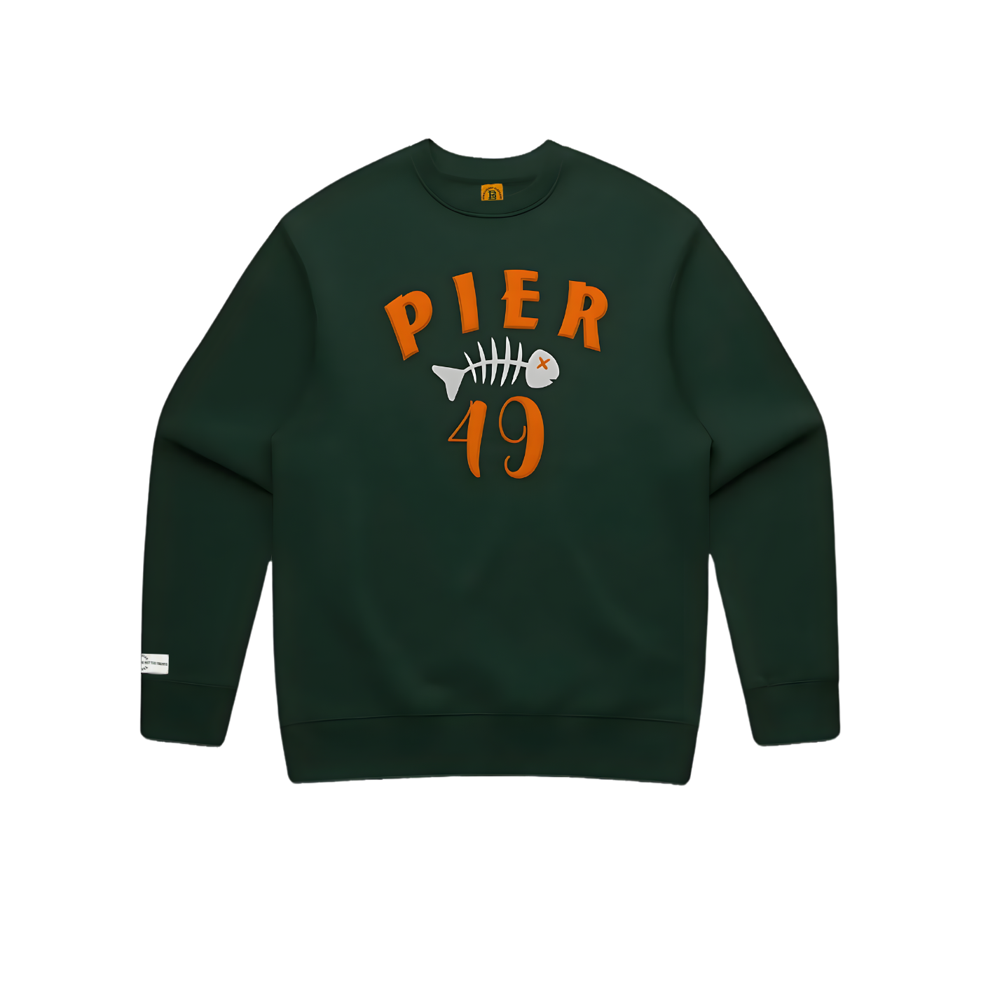 PIER 49 Fishbone Embroidered Crewneck