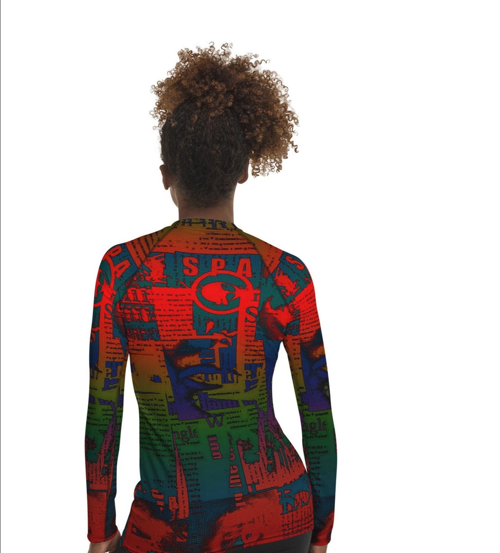 Women's Red News Rash Guard Apliiq