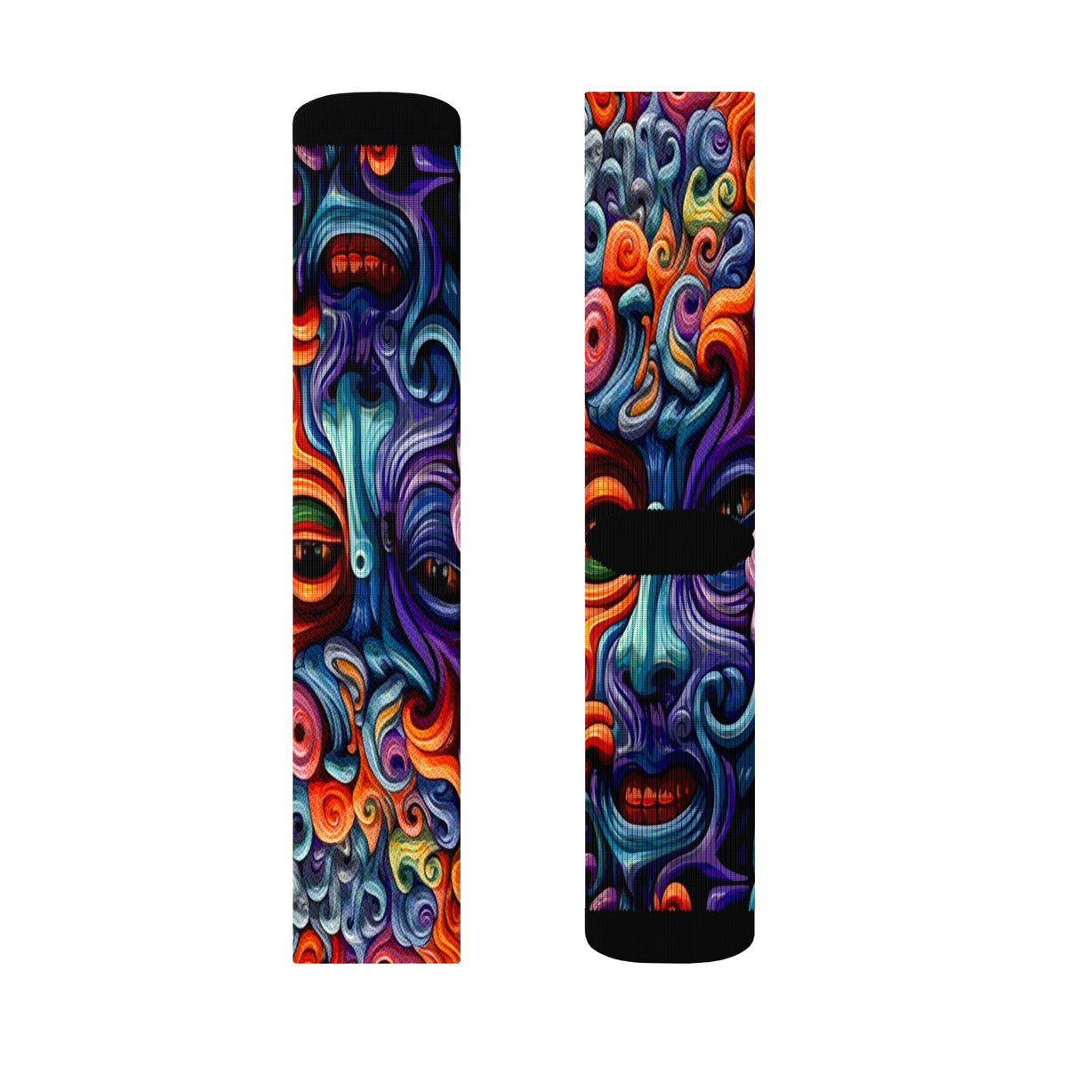 Deco Faces Crew Socks — Design 4374934
