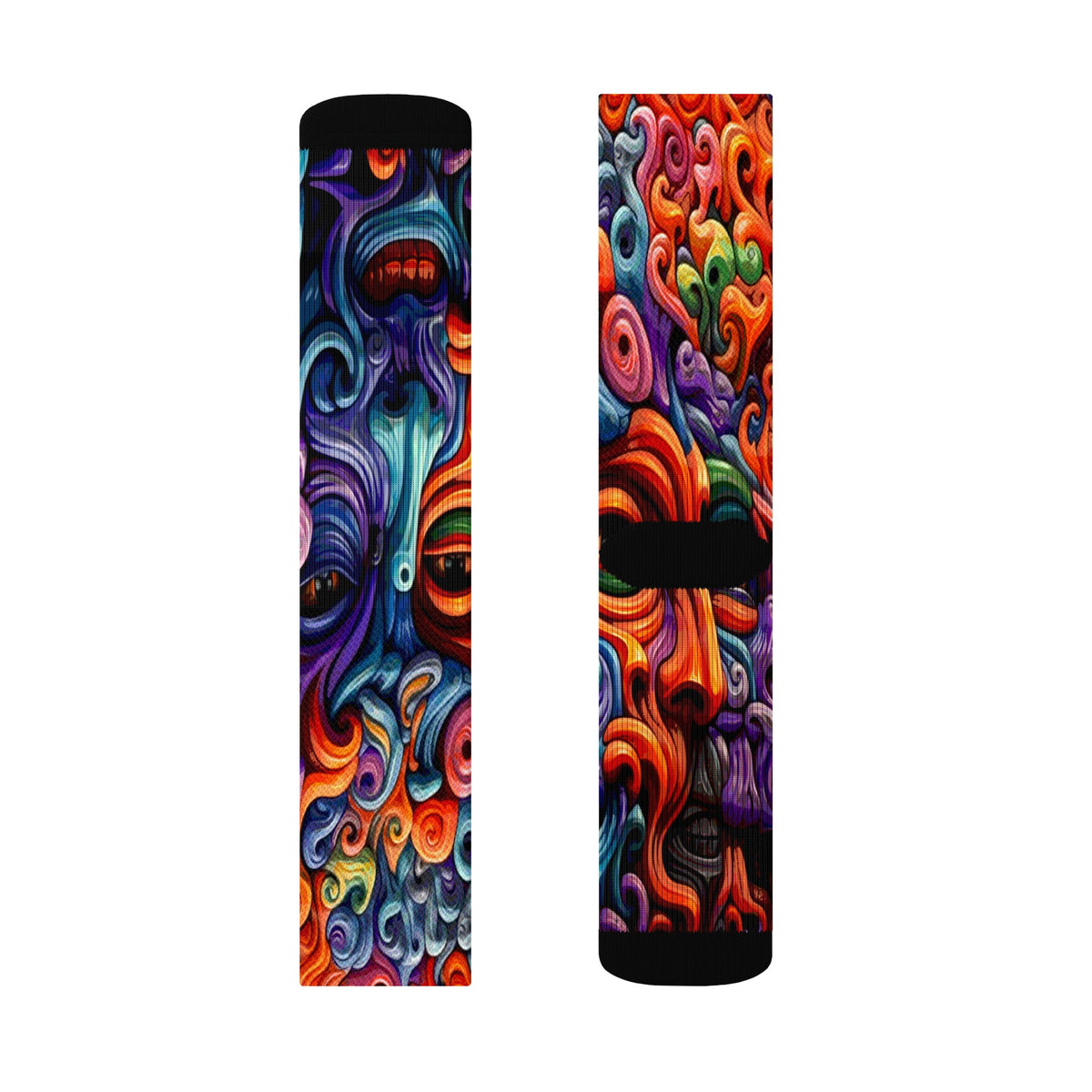Deco Faces Crew Socks — Design 4374934