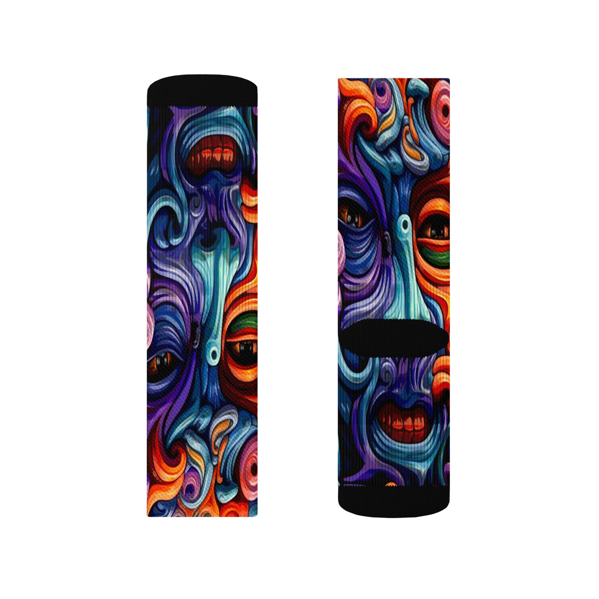 Deco Faces Crew Socks — Design 4374934