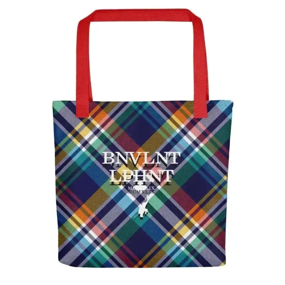 BNVLNT LPHNT Plaid Tote bag Benephant.com