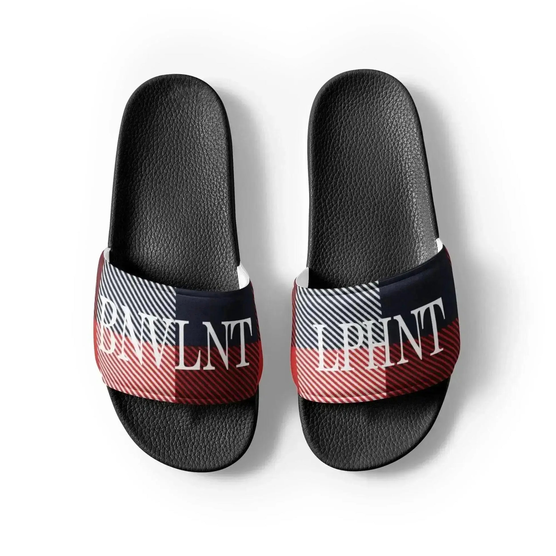 BNVLNT LPHNT Red White & Blue Mens Slides Benephant.com