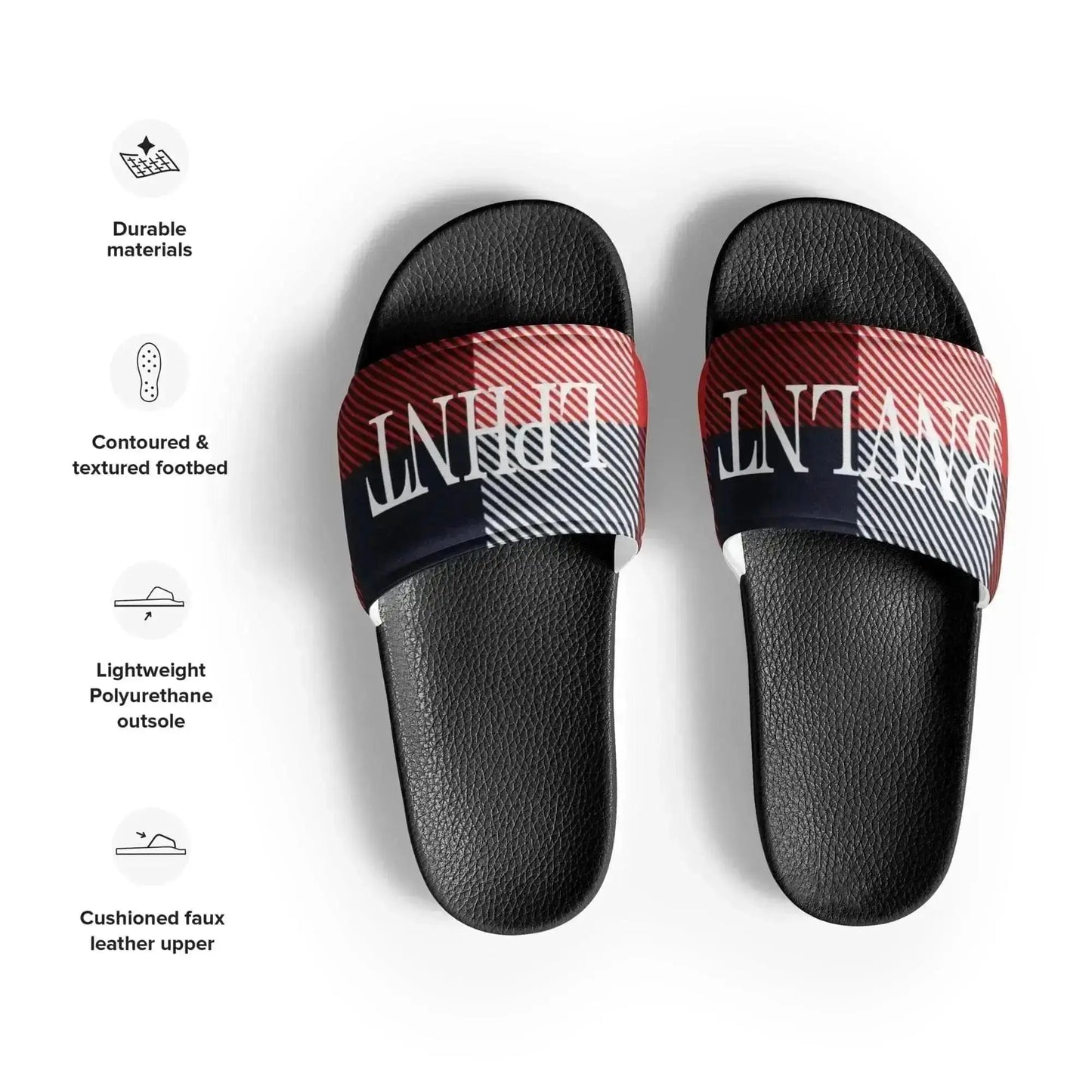 BNVLNT LPHNT Red White & Blue Mens Slides Benephant.com