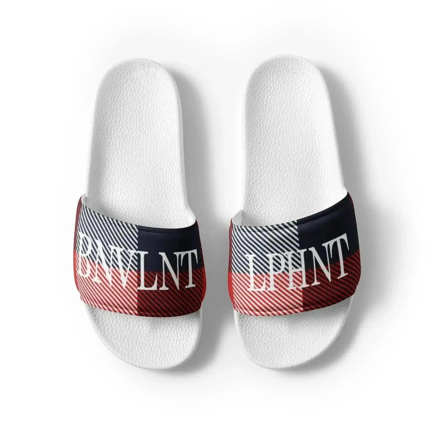 BNVLNT LPHNT Red White & Blue Mens Slides Benephant.com