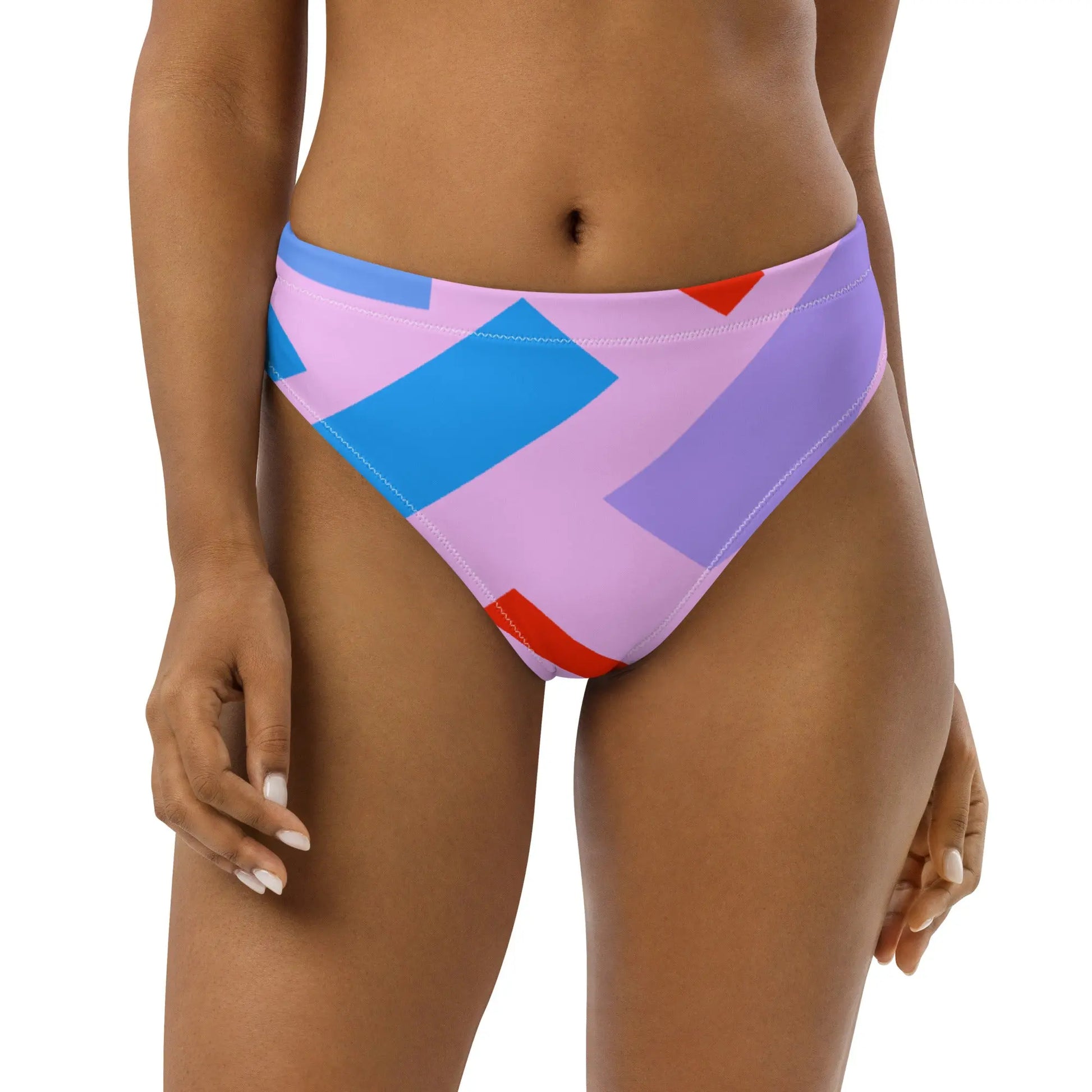 Geo Deco High-Waisted Bikini Bottom (Size Mix & Match Set) Benephant.com