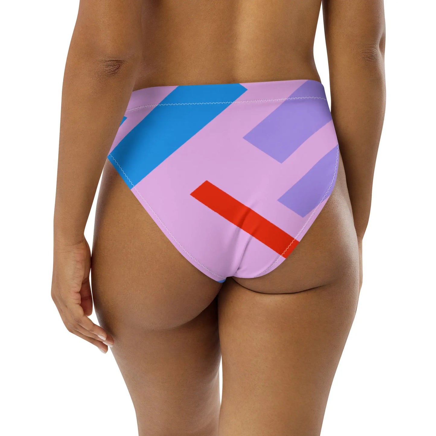 Geo Deco High-Waisted Bikini Bottom (Size Mix & Match Set) Benephant.com