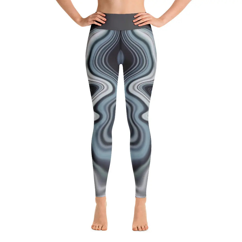 Womens Black Swirl Yoga Leggings Benephant.com