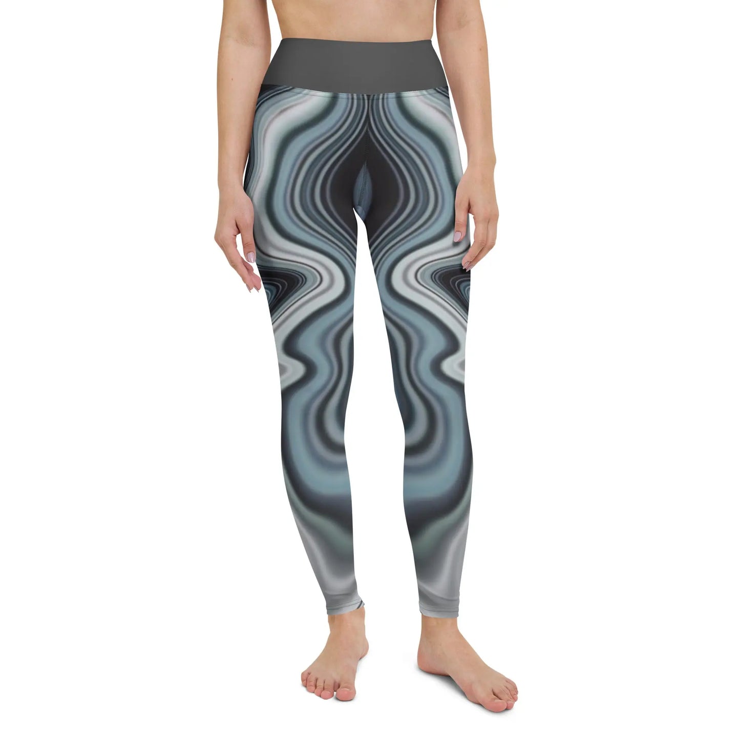 Womens Black Swirl Yoga Leggings Benephant.com