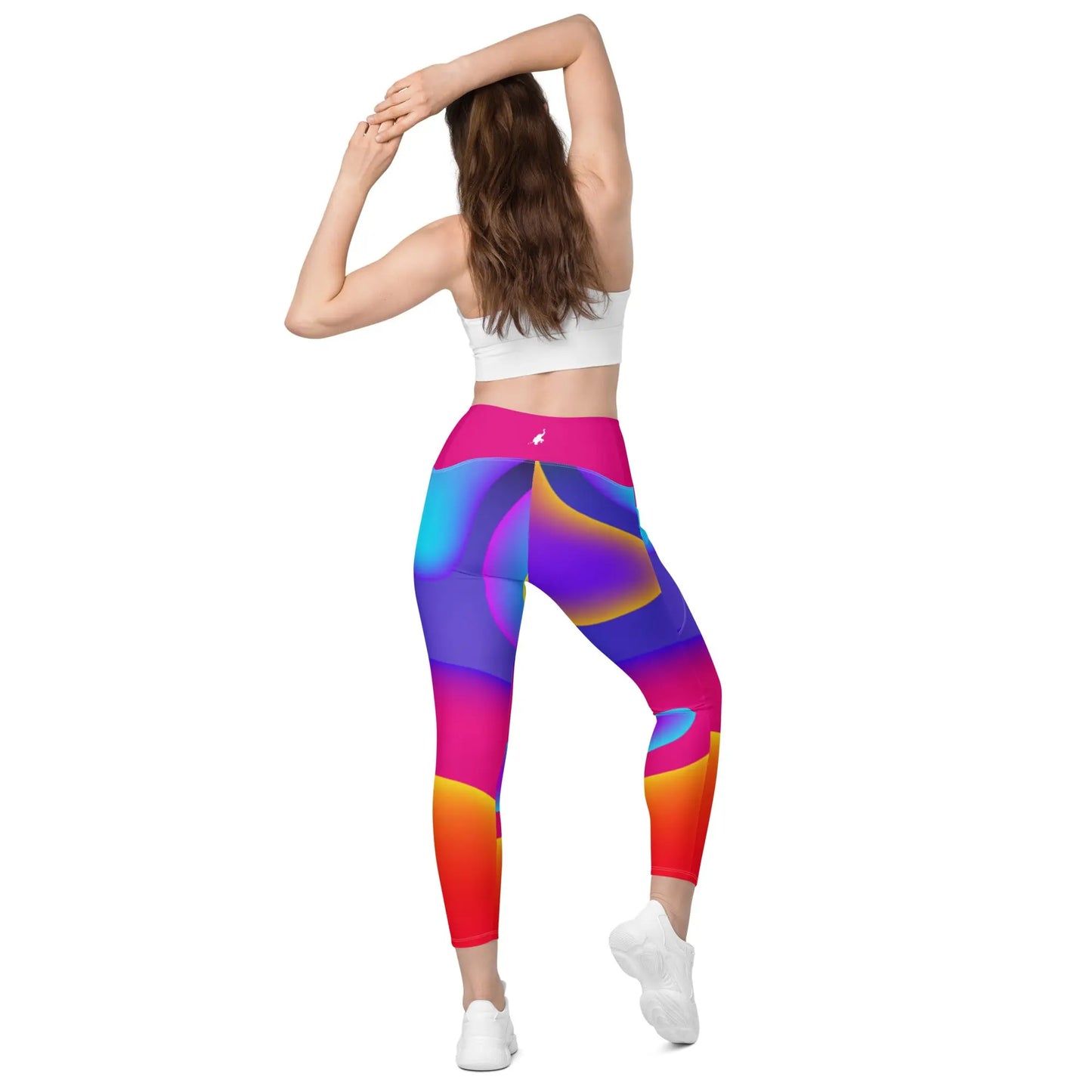 Womens Neon Crossover Leggings with Pockets (Set) Benephant.com