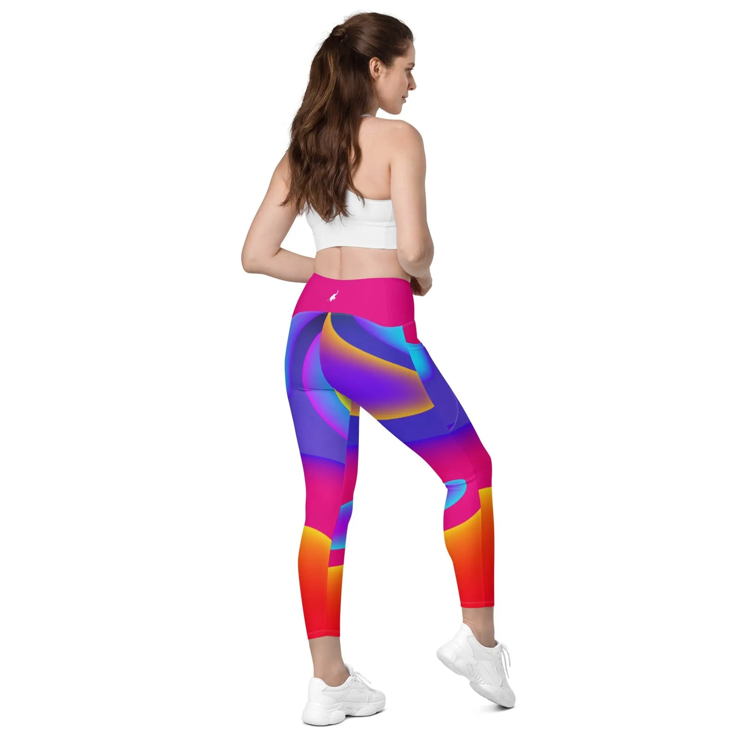 Womens Neon Crossover Leggings with Pockets (Set) Benephant.com